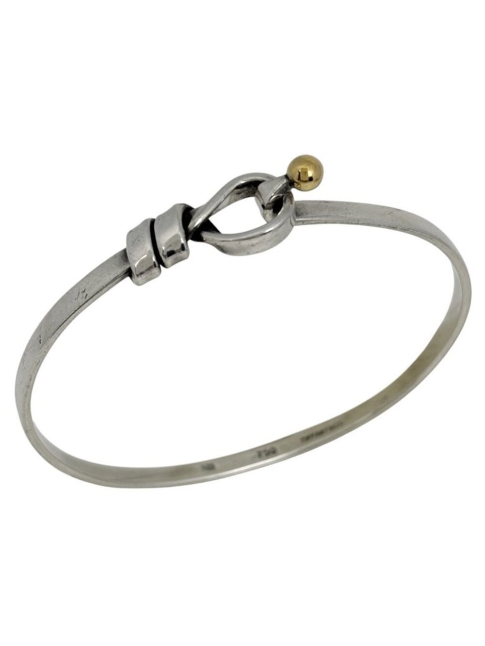 Tiffany & Co Hook Eye Bangle Bracelet Love Knot 925 Sterling Silver